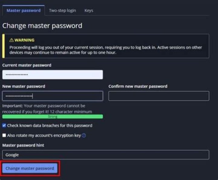 Bitwarden: How to Change Your Master Password?