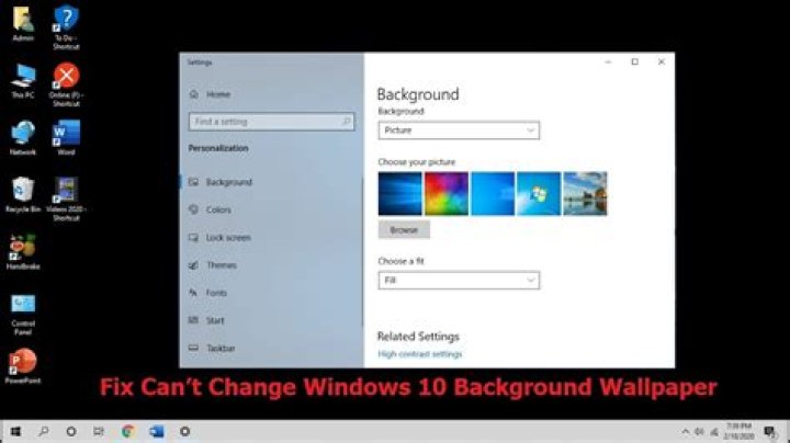 fix cannot change desktop background in windows 10?
