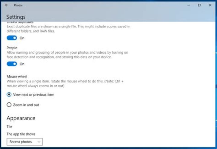 get back mouse scroll to nextprevious picture feature in photos app in windows 10?