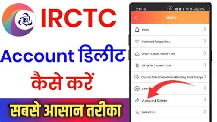 How can I delete my Irctc account?