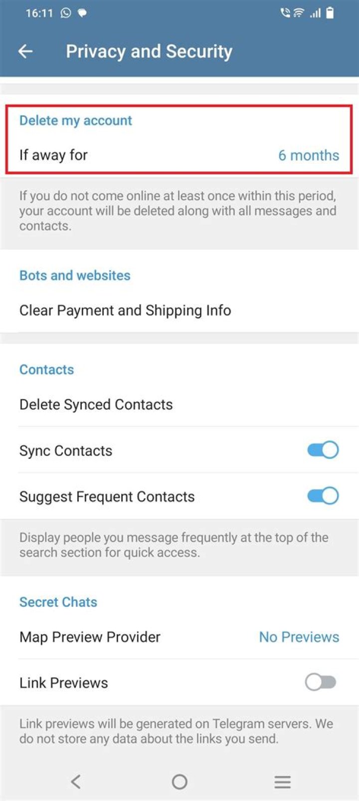 How can I delete my Telegram account on Mac?