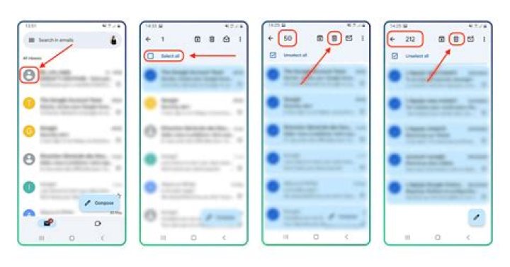 How do I delete multiple emails on my Samsung Galaxy s7?