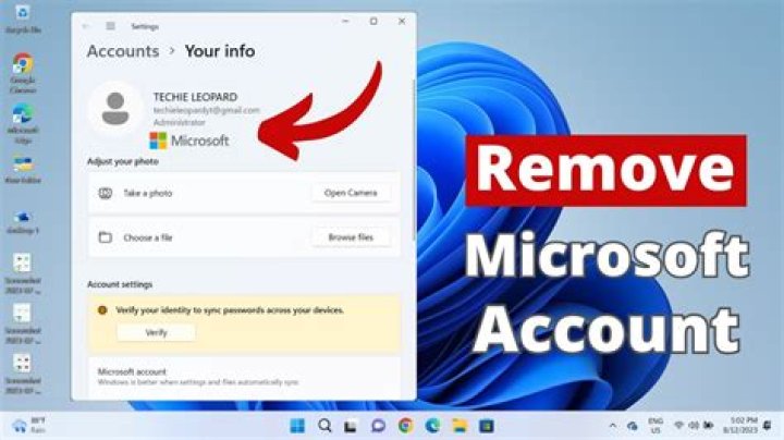 How do I delete my Microsoft account on my laptop?
