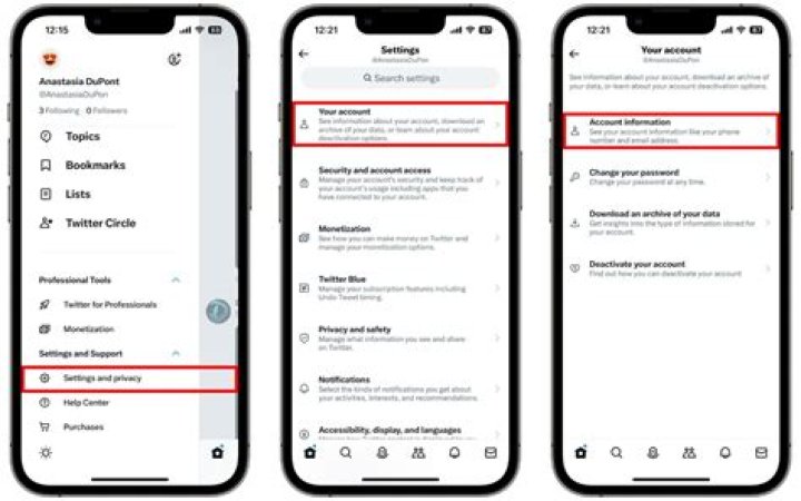 How do I delete my twitter account on the app?