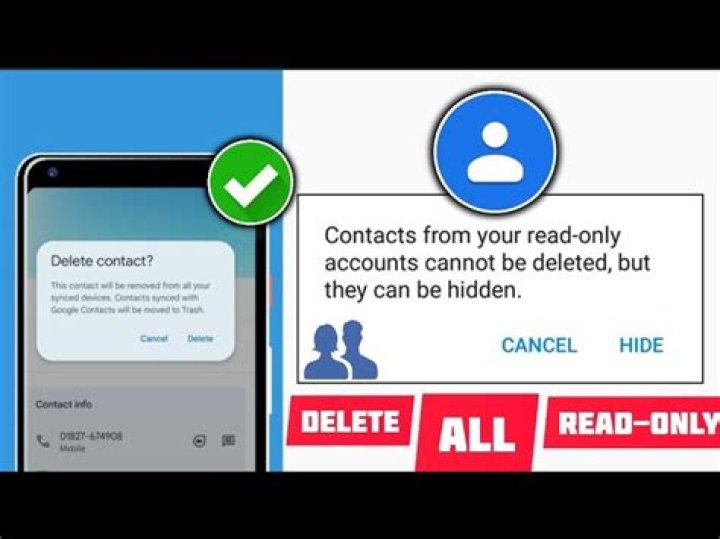 How do I delete read only contacts in Oneplus 6?