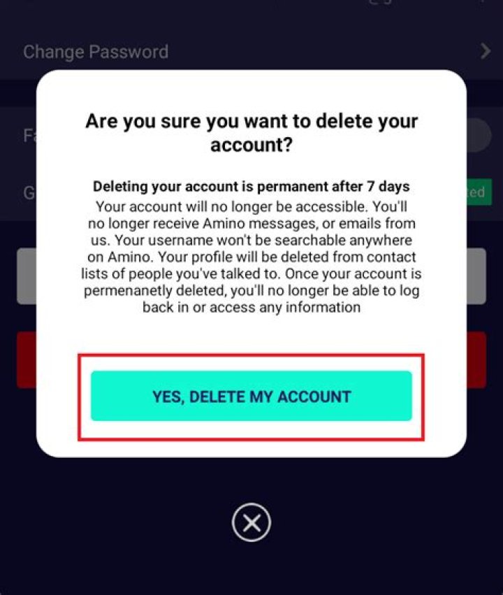 How do I permanently delete my amino account?