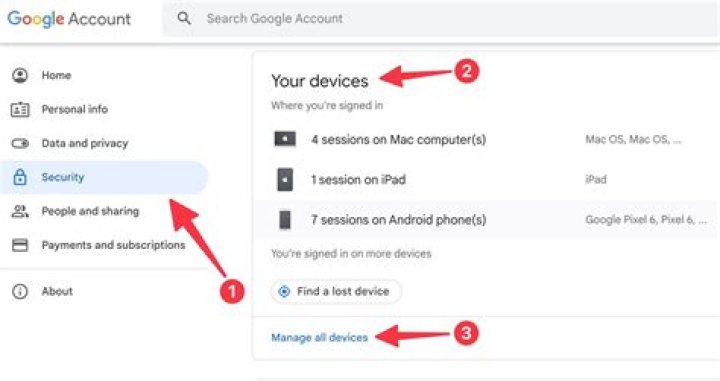 How do I remove devices connected to my Google account?
