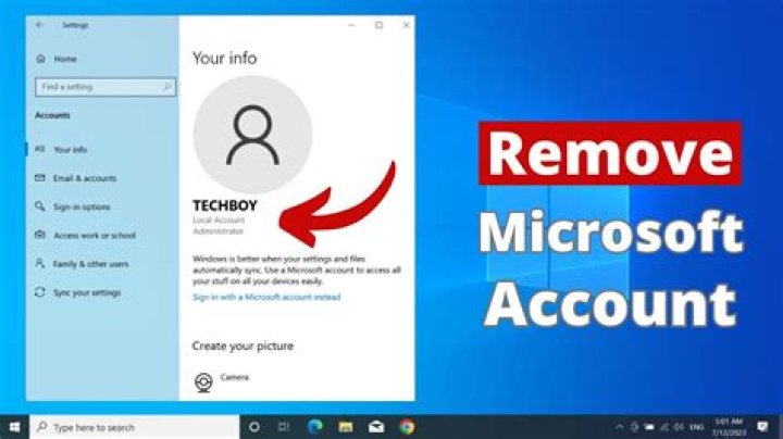 How do I remove my Microsoft account picture in Windows 10?