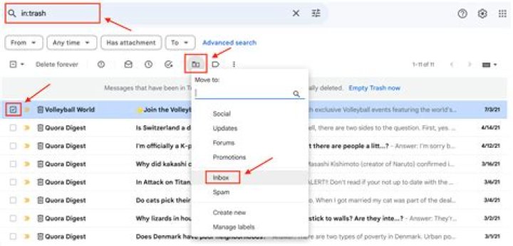 How do I retrieve deleted email contacts?