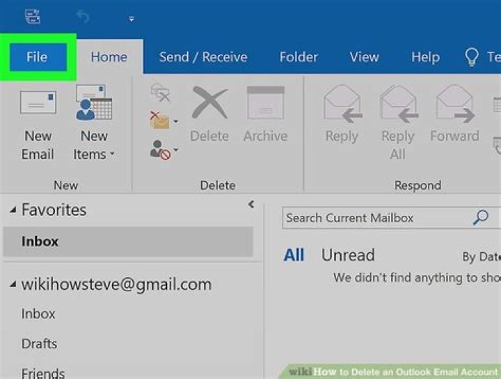 How do you delete a Outlook email account?