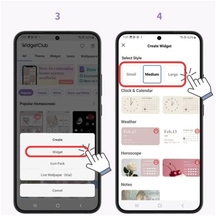 how to add photo widget on android?