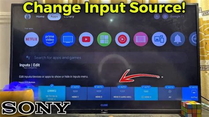 how to change the input source on sony tv without remote?