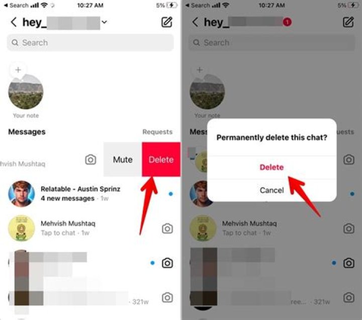 how to delete an instagram group chat?