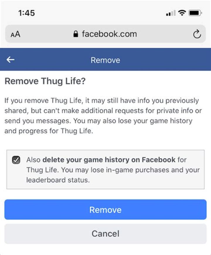 how to delete thug life from facebook?