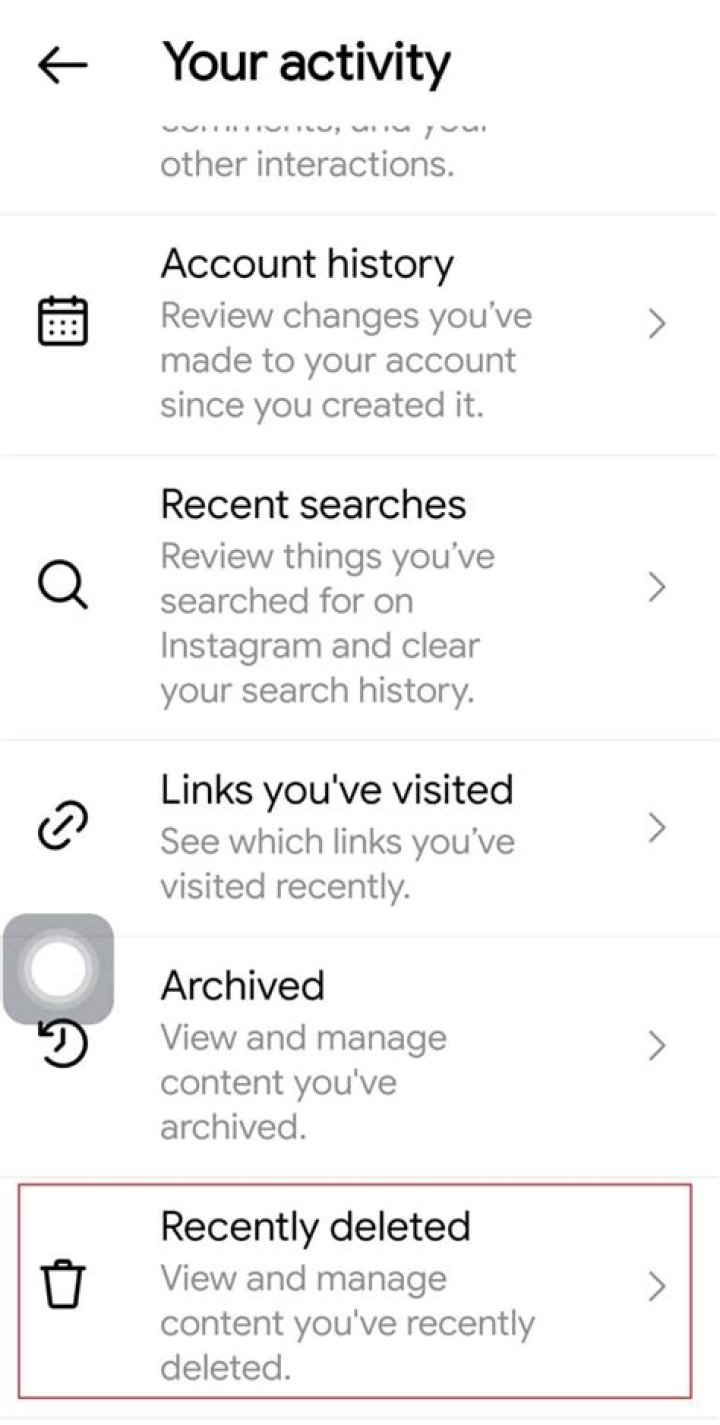 how to delete your activity on instagram?