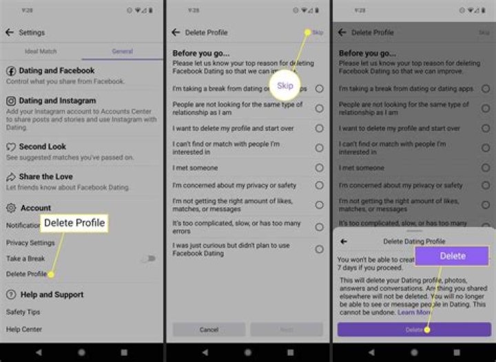 how to delete your facebook dating profile?