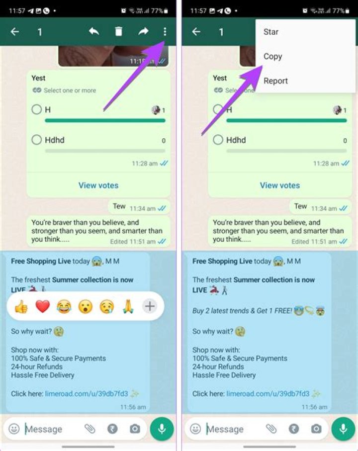 how to edit whatsapp msg?