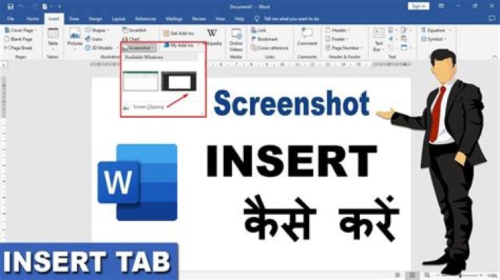 how to insert screenshot in word?
