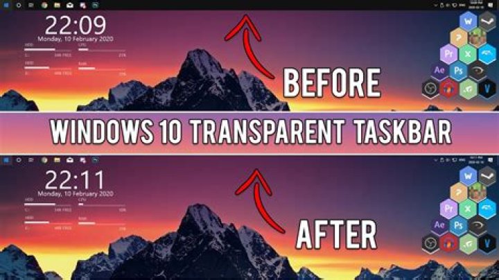 how to make taskbar transparent in windows 10?