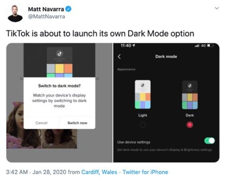 how to make your tiktok dark mode on android?