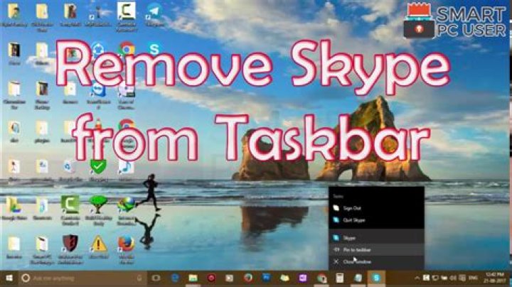 how to remove skype icon from windows 10 taskbar without quitting?