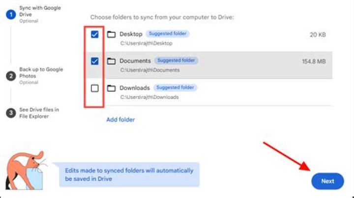 how to sync only selected folders to a computer in google drive?