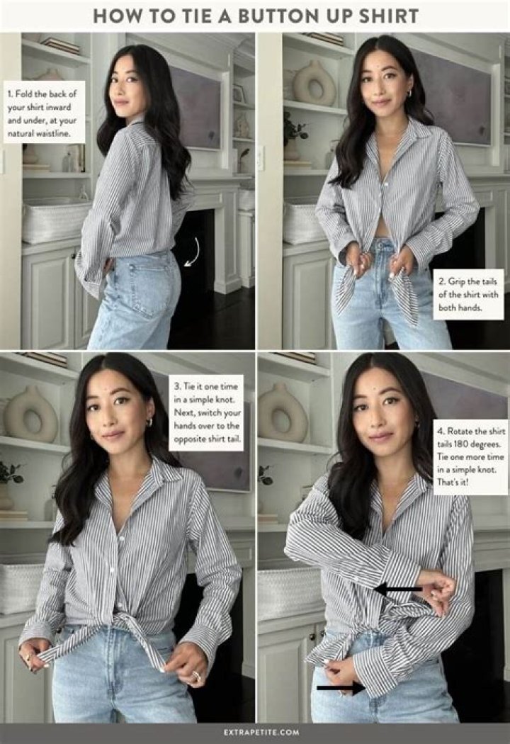 how to tie a button up shirt instagram?