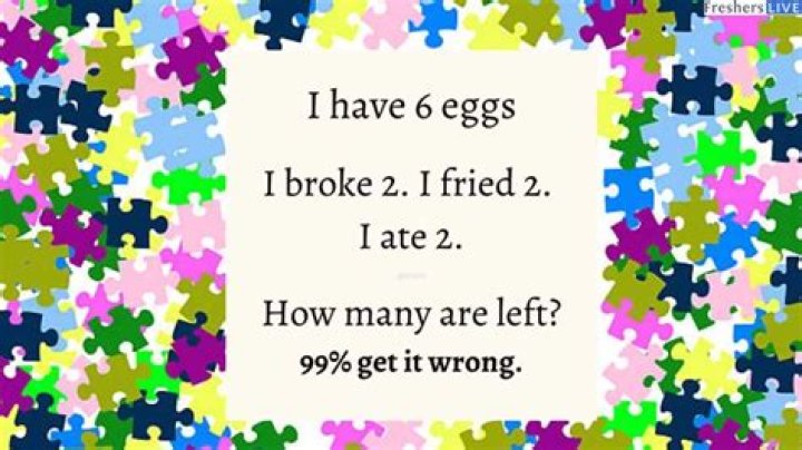 I Have 6 Eggs, I Broke 2, I Fried 2, I Ate 2, How Many Eggs Are Left? Riddle Answer Explained