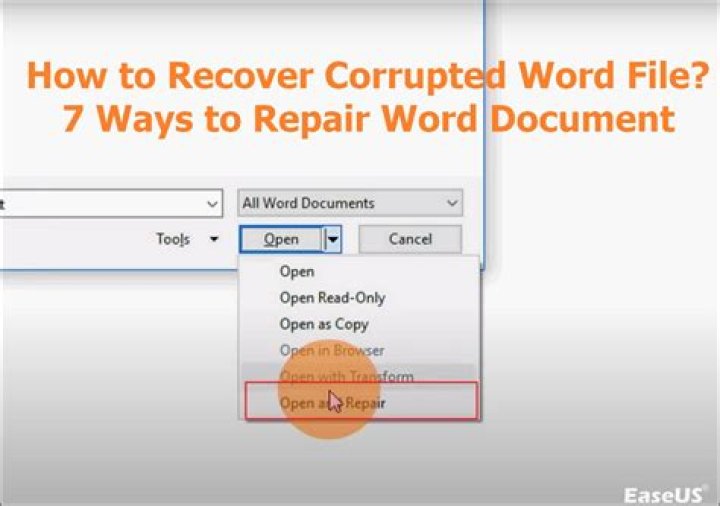 repair a word document using office 365 or office 2016?