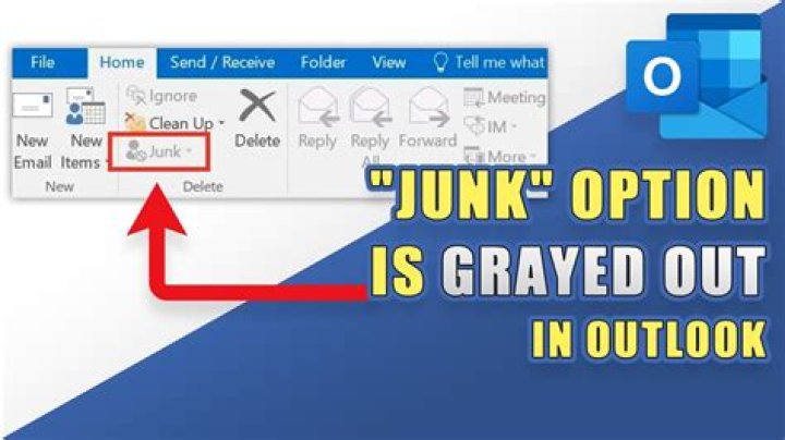 Why is “Junk” Grayed Out in Outlook 2016?