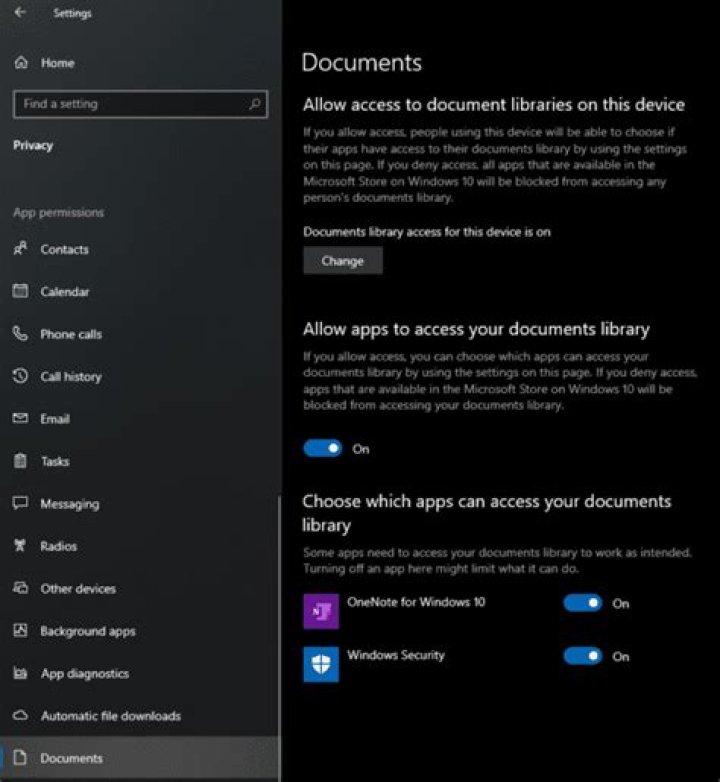 Windows 10: Block Apps from Accessing Your Documents?